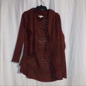 Burgundy Red Sweater Cardigan
